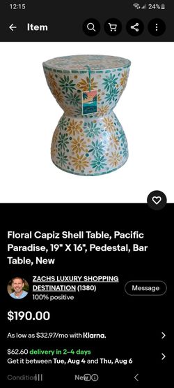Capiz Shell Table