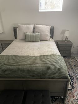 Grey Queen Bed Set 4pc