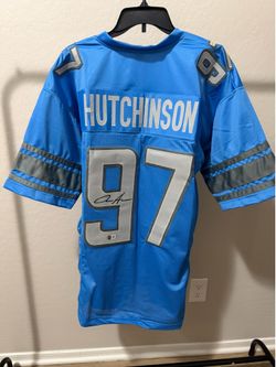 Signed and authenticated (Beckett certified) Aiden Hutchinson jersey. Size XL