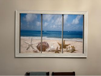 Oversized Coastal Framed Wall Art – 54” x 35”