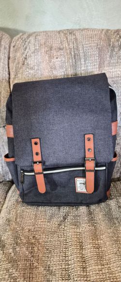 Wenjie BP-075 Korean-Style Vintage Canvas Laptop Backpack.