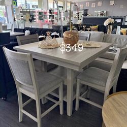 5-pc Counter Height Dining Set Light Grey Brand New