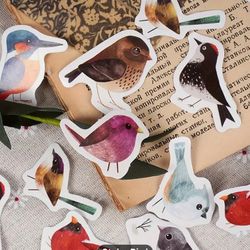 Mini Bird Sticker Pack - pack of 46  23 designs / 2 of each  Nature Stickers| Notebook| Phone Case