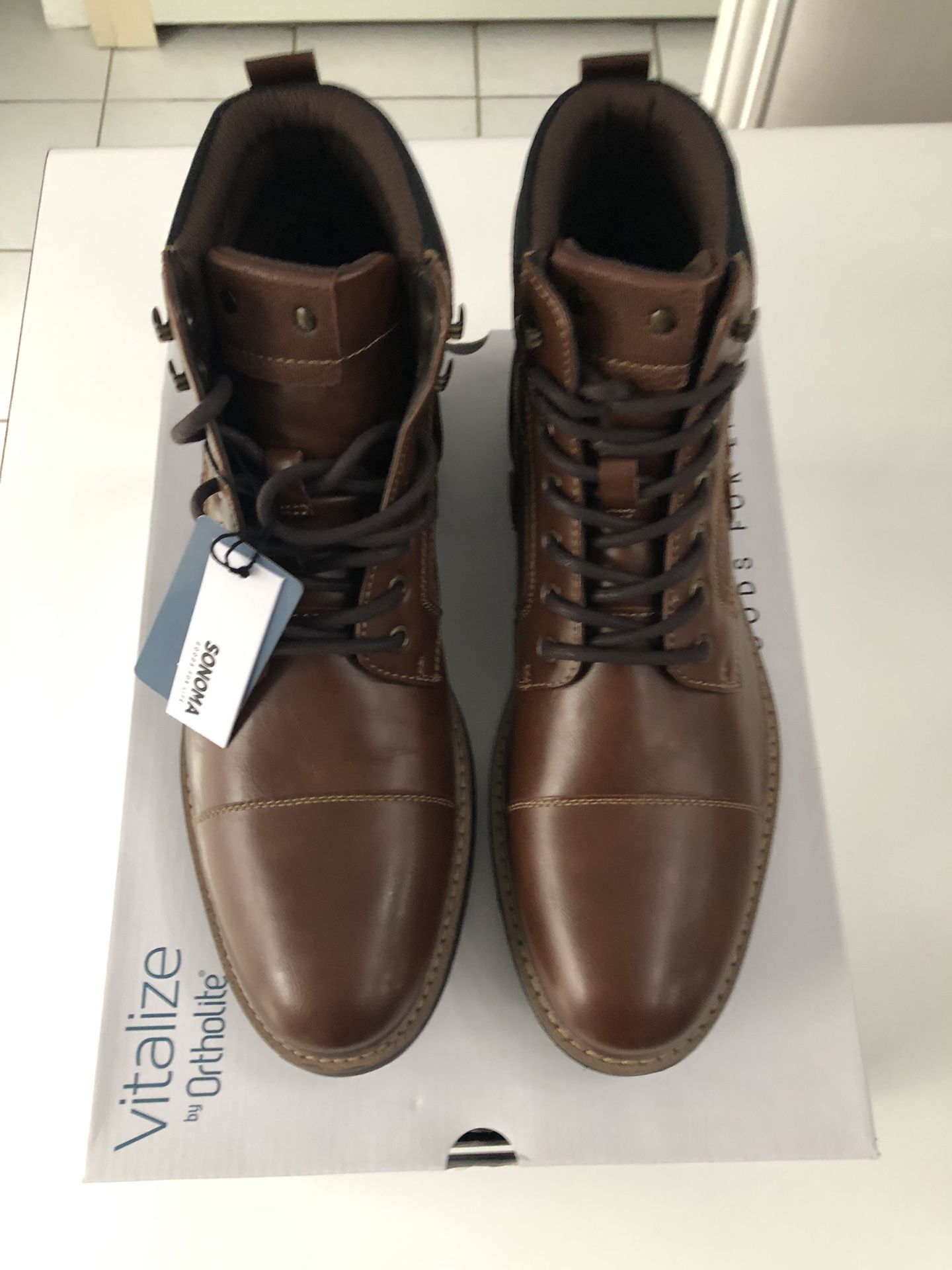 Mens Sonoma Cognac Color Boots. Brand New.