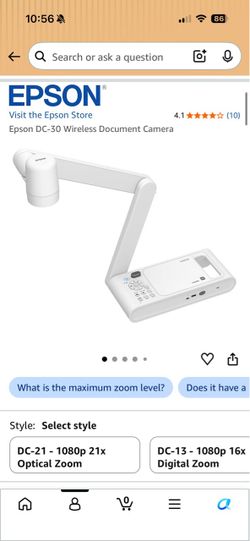 Epson wireless document camera