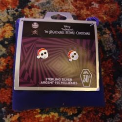 Brand New Nightmare Before Christmas Sterling Silver Earrings