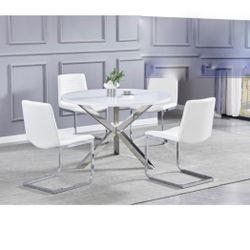 Modern White 5 Pc Dining Set