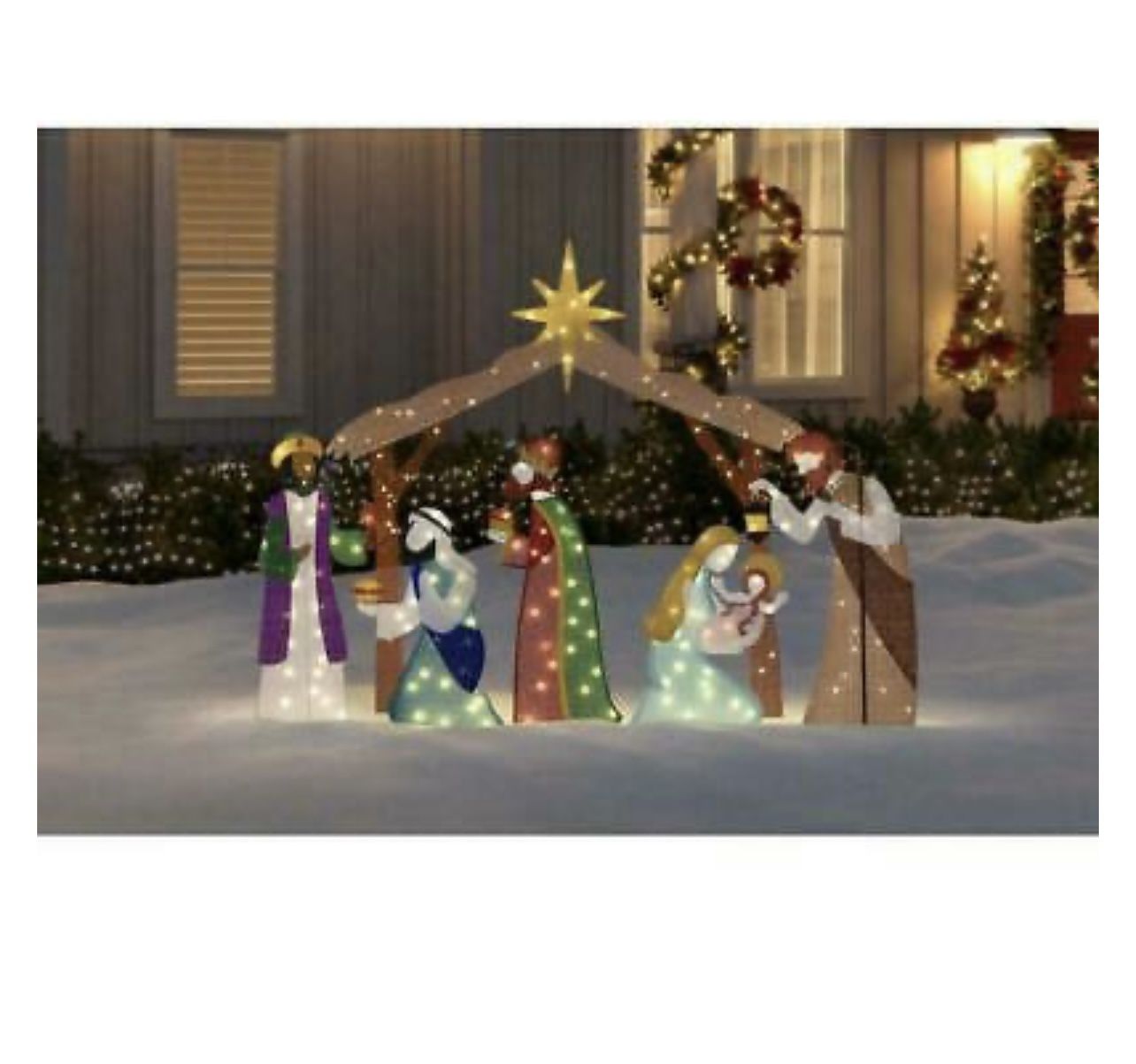 Home Accents Holiday LED Nativity Scene Yard Christmas Decor Yuletide