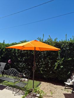 7.5" ft market umbrella patio color: Orange base not included