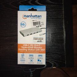 USB-C PD 12-in-1 Triple -HDMI Monitor Docking Station With MST 