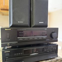 Impeccable Vintage Sony, Onkyo and Sherwood Stereo Combo! Sony SS-B1000 Speakers Like New!