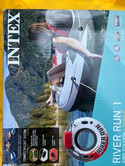 Intex River Run 1 Fire Edition Inflatable River/Lake Tube Lounge