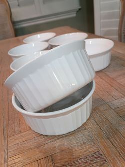 Lot of 7 Corning Ware French White Ramekins 16 oz Size Excellent Condition Clean