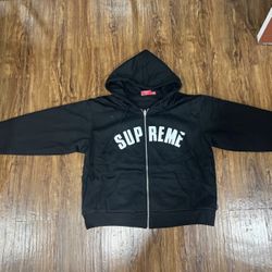 Black Supreme Zip-Up Hoodie