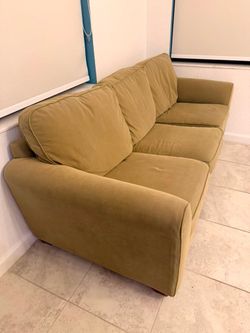 3-Seat Microfiber Sofa Olive Green