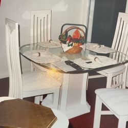 Beveled edge, glass and table base only