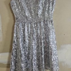 B. Smart Silver Sequin Dress 👗