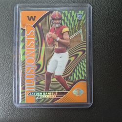 2024 Panini Illusions Jayden Daniel's Orange Illusionists Rookie Card