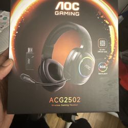 AOC ACG2502 Wireless Gaming Headset Black RGB Backlight Noise Isolation Boom Mic