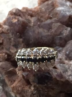925 Sterling Silver Topaz & CZ Ring