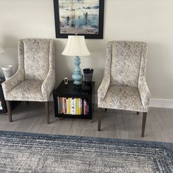 Two matching Wingback accent chairs $200