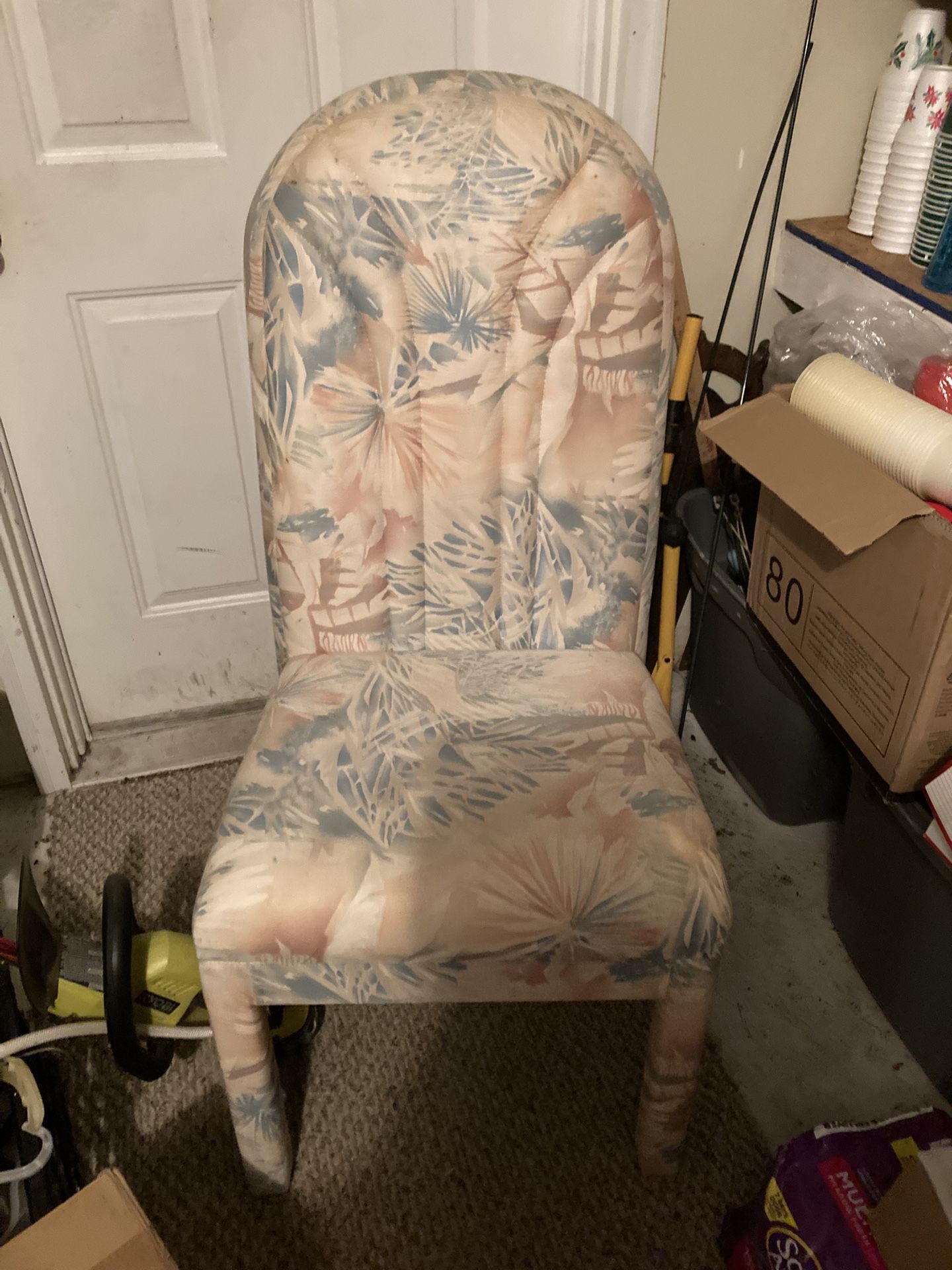 Floral fabric chairs