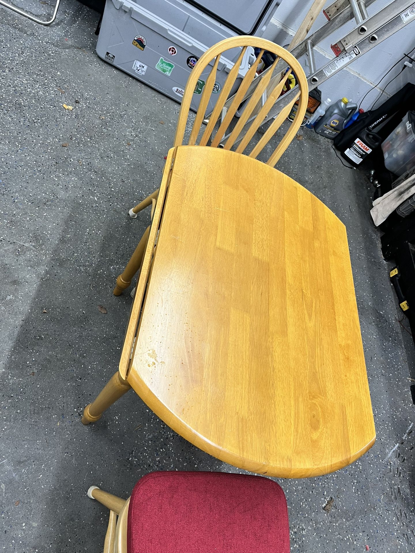 Drop leaf table and two chairs