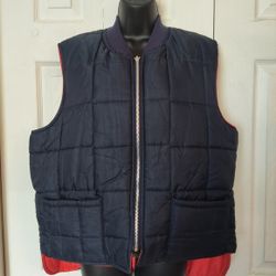 1980s Sexton Winnipeg Canada Reversible Nylon Vest Size XL
