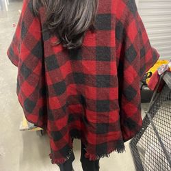Women's Reversible Pendleton Poncho Cape 
