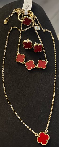 Juego de collar pulsera  anillo y aretes