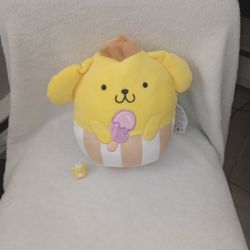 Pompompurin Squishmallow And Figurine