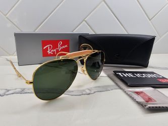 NEW Ray-Ban Outdoorsman Gold Frame Green Lens Classic G-15 RB3030 58mm