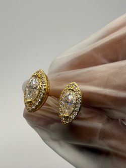 VVS1 Moissanite Earrings Marquise Cut 0.5 Carat 14k plated