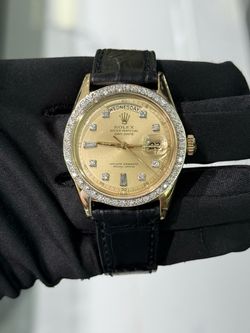 Authentic 36mm Rolex DayDate 18k with Diamond Bezel