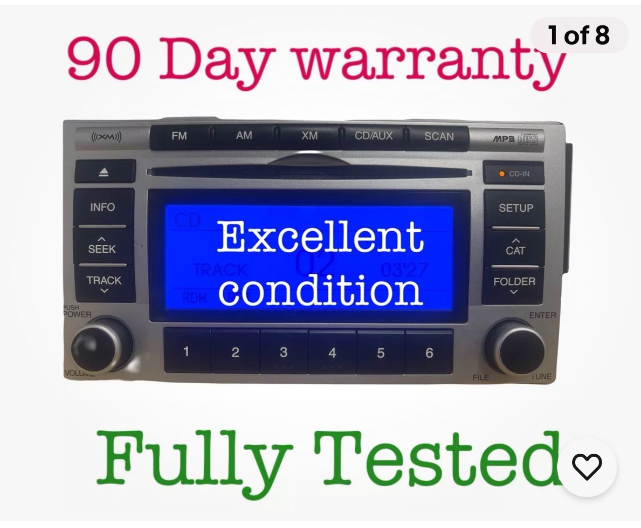 HYUNDAI SANTA FE CD Player Radio MP3 Model A200 CMLXM OEM 96180-0W000  HY221U