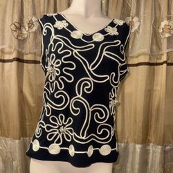 Sleeveless Embroidered Top Shirt 