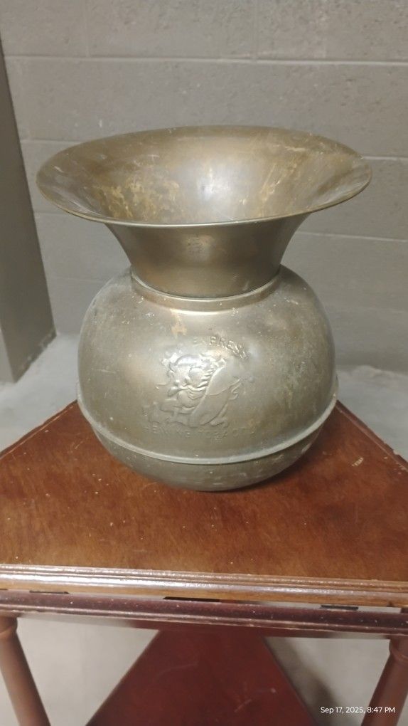 Antique Union Pacific Railroad Spittoon