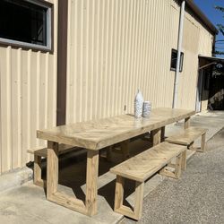 Custom Dining Table Farmhouse Country French Modern Rustic Solid Wood Set Restoration Hardware Insp Bench Hand Built Round Oval Counter Breakfast  