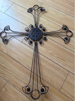 Wrought Iron Wall Hanging Cross