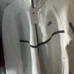 Light Grey/white Nike Tech Hoodie