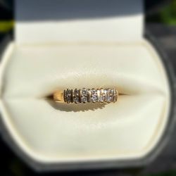 Jewelry 14k solid yellow gold natural diamonds 0.42CTW ring size 7.50
