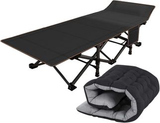 WOWDVDV Camping Cot for Adults, Folding Sleeping Cot with Mattress, 500 lb Capacity Heavy Duty Outdoor Folding Sleeping Bed, Portable Cot Bed for Camp