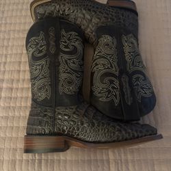 Dark Brown Alligator Cowboy Boots Size 8 In Men’s 