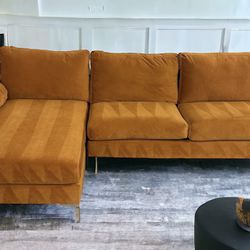 Orange 2 Piece Sectional Couch