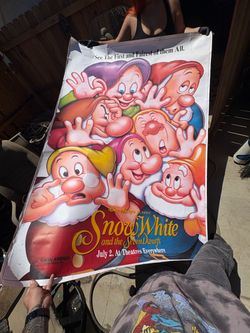 Vintage 1993 Disney’s Snow White movie poster 47”x70”