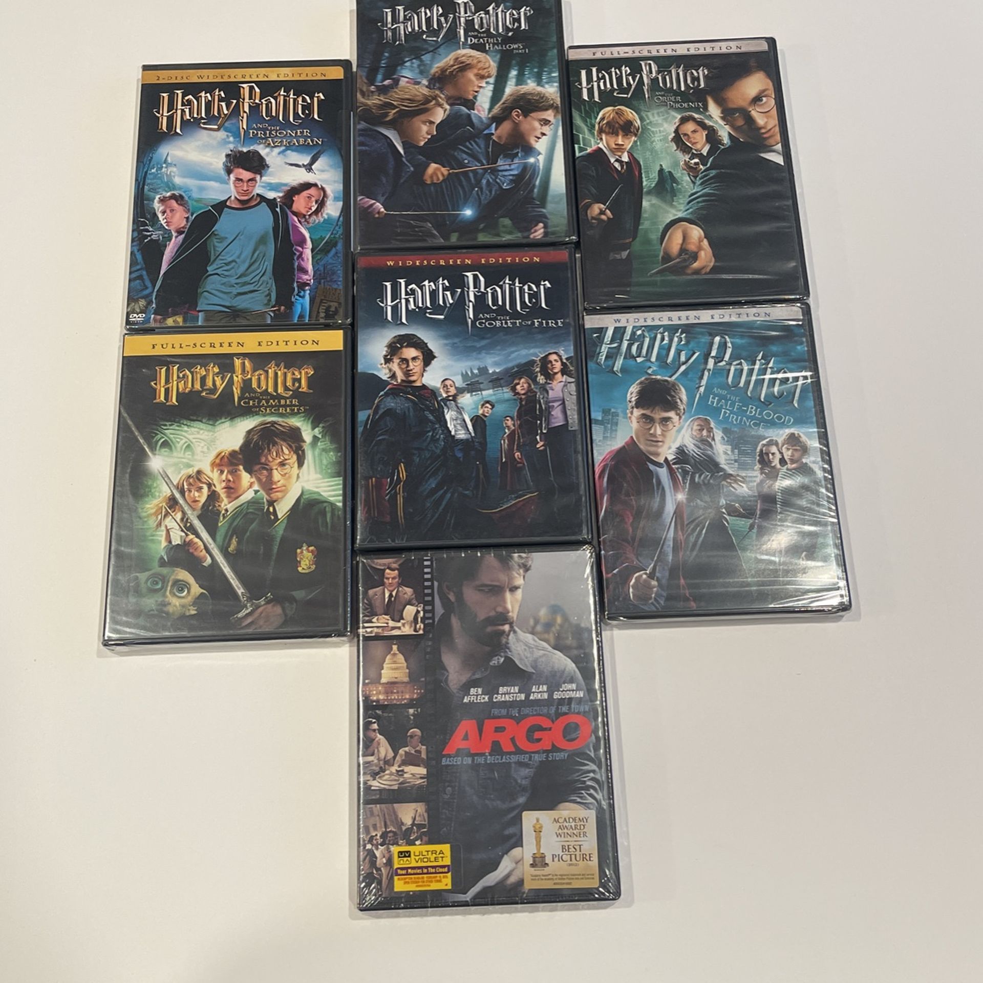 Harry Potter DVD Lot 6 & Argo DVD All New Sealed