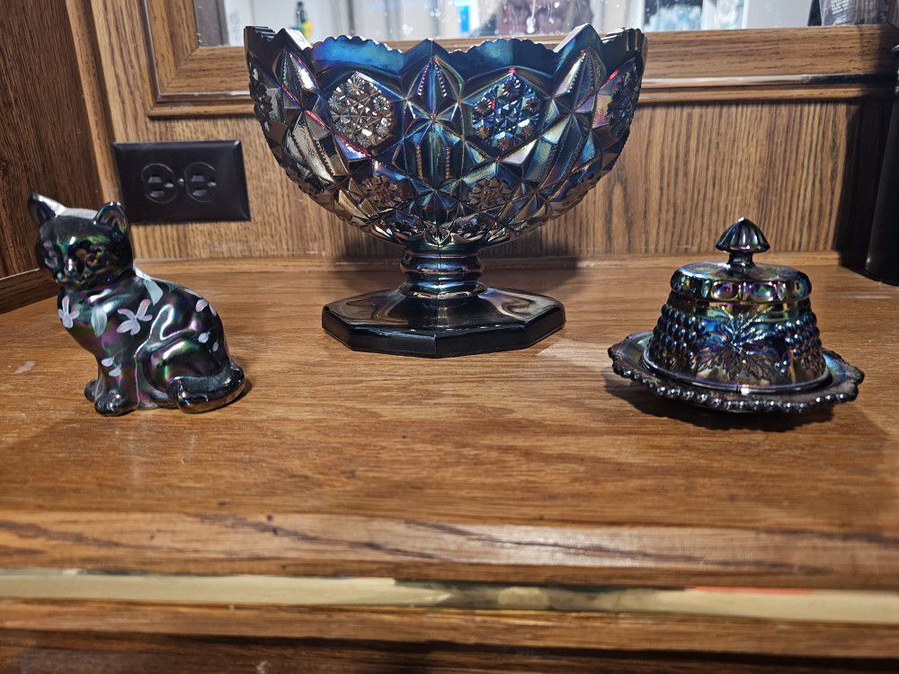 E.L. Smith Black Carnival Glass Collectibles