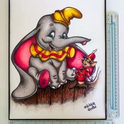 (Send Offers If Interested) Disney Dumbo Handmade Drawing 