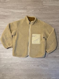 Tan Sherpa Fleece Full-Zip Jacket