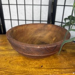 Vintage Wooden Bowl Rustic Farmhouse Centerpiece